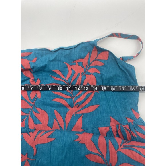 Old Navy Women Maxi Dress Sz XL Smocked Sleeveless Blue Coral Tiered Summer Boho - Picture 5 of 5